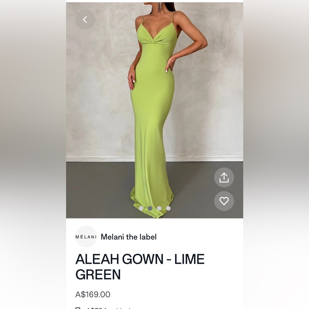 Stunning color! Beautiful low back Melani dress ALEAH in lime!